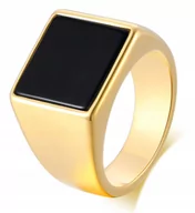 Pierścionki - Sygnet UNISEX ZŁOTY Stal 316L Pozłacany EU25 US11 - miniaturka - grafika 1