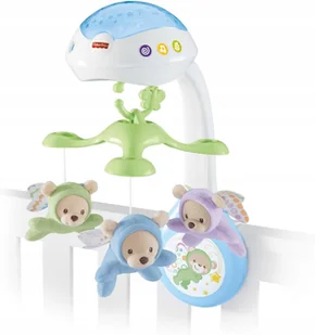 FISHER-PRICE KARUZELA Z MISIAMI NAD ŁÓŻECZKO DLA DZIECI NIEMOWLĄT 3w1 CDN41 - Karuzele dla niemowląt - miniaturka - grafika 1