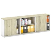 Zestawy mebli biurowych - B2B Partner Zestaw szaf MIRELLI, Typ II - biały/dąb sonoma 437542 - miniaturka - grafika 1