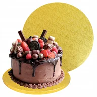Dodatki do ciast w proszku - PODKŁAD POD TORT ZŁOTY 25CM OKRĄGŁY GRUBY 12MM - miniaturka - grafika 1