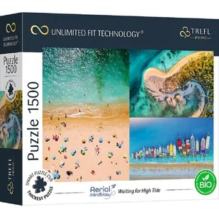 Trefl Prime - Puzzle UFT Aerial Mindblow: Waiting for High Tide - 1500 Elementów, Najgrubsza Tektura, BIO, EKO, Krajobraz z Lotu Ptaka, Kolaż, Plaża, Wakacje, Rozrywka dla Dorosłych i Dzieci od 12 Lat 26192 - Puzzle - miniaturka - grafika 1