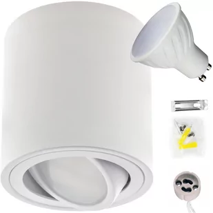 Tuba Spot Natynkowa Ruchoma Biała + Gu10 10W Ciepła - Lampy pozostałe - miniaturka - grafika 1