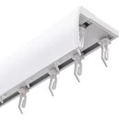 Karnisze - Szyna sufitowa DECASTYL z agrafkami podwójna z osłoną 150 cm Biały - miniaturka - grafika 1