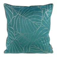 Poszewki na poduszki - Euro Firany Poszewka Eurofirany VELVET LILI4 TURKUS + BEŻ 45x45 1217164 - miniaturka - grafika 1