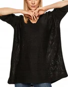 Swetry damskie - NOISY MAY CZARNY LUŹNY SWETER Z AŻUROWYM WZOREM I DEKOLTEM V S XQA - miniaturka - grafika 1