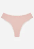 Majtki damskie - Różowe Majtki Stringi z Bawełną z Koronką Aethimilia - miniaturka - grafika 1