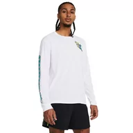Koszulki sportowe męskie - Męski longsleeve z nadrukiem Under Armour UA Run Everywhere - biały - UNDER ARMOUR - miniaturka - grafika 1