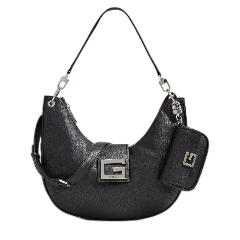 Guess, Brightside, Polyurethane, Textile Bag, Mini, Black, For Women