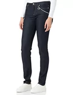Spodnie damskie - Love Moschino Włókna Recycled Spersonalizowane z łańcuszkiem i sercem Damskie spodnie swobodne, ciemnoniebieski jeans, 32 - miniaturka - grafika 1