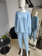Dresy damskie - Masełkowy dres oversize - baby blue One size - miniaturka - grafika 1