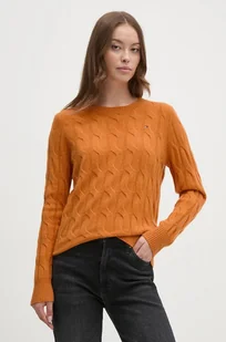 Tommy Hilfiger sweter damski kolor pomarańczowy lekki WW0WW43586 - Swetry damskie - miniaturka - grafika 1
