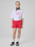 Spodnie i spodenki dla dziewczynek - 4F Spodenki dresowe dziewczęce - różowe 164 (13-14 lat) - miniaturka - grafika 1