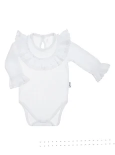 Dziewczęce body wizytowe białe Nicol r.80 - Body dla niemowląt - miniaturka - grafika 1
