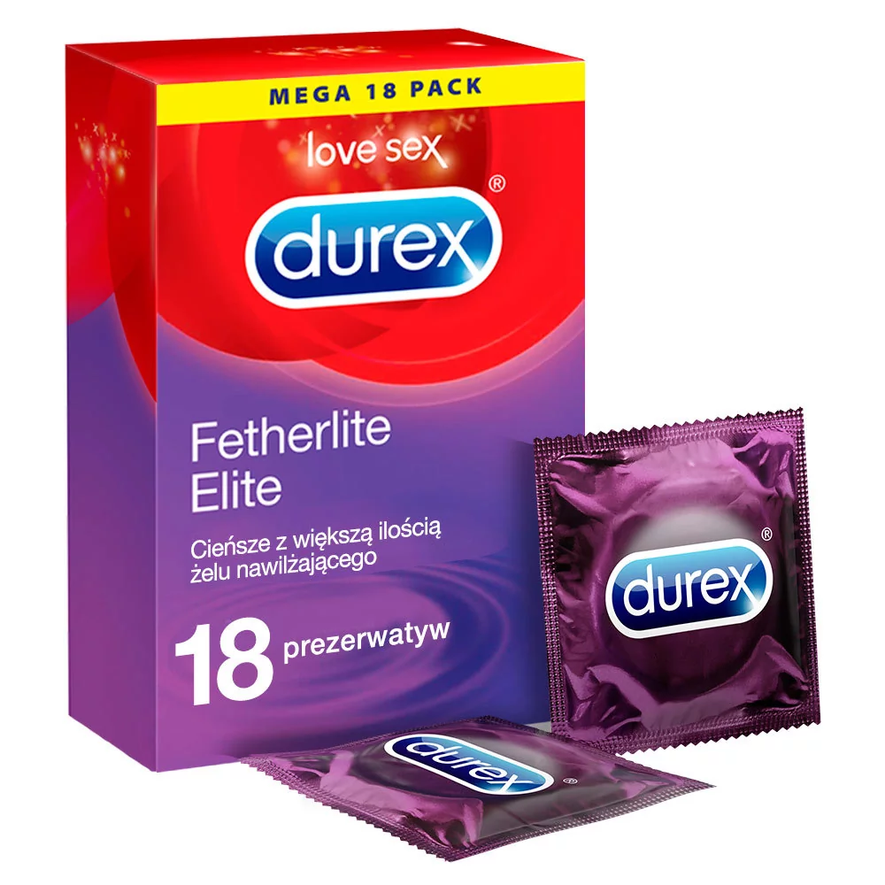 Durex Fetherlite Elite ultracienkie dodatkowo nawilżane prezerwatywy 18 szt. 5052197018875
