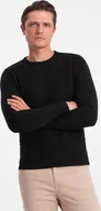 Swetry męskie - Ombre Clothing Klasyczny sweter męski Pheselus czarny XL - miniaturka - grafika 1