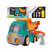Samochody i pojazdy dla dzieci - Wywrotka z do skręcania z narzędziami i wkrętarką - miniaturka - grafika 1