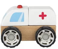 Samochody i pojazdy dla dzieci - Klocki drewniane samochód Karetka - miniaturka - grafika 1