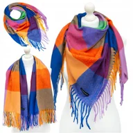 Apaszki i szaliki damskie - ﻿Duża Chusta Damska Kaszmirowa Koc Ciepły Kratka w Kratkę Kaszmir KOLORY - miniaturka - grafika 1