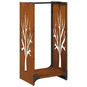 Wózki magazynowe - vidaXL Stojak na drewno opałowe 40x30x80 cm Stal nierdzewna - miniaturka - grafika 1