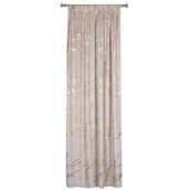 Zasłony - Zasłona z taśmą STORM 140 x 260 cm beżowo-złoty - miniaturka - grafika 1