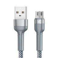 Kable - Kabel USB Micro Remax Jany Alloy, 1m, 2.4A (srebrny) - miniaturka - grafika 1