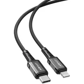 Kable USB - Acefast kabel MFI USB Typ C - Lightning 1,2m, 30W, 3A czarny (C1-01 black) C1-01-C-L black - miniaturka - grafika 1