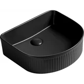 Umywalki - Mexen Grovo umywalka nablatowa ryflowana 40 x 35 cm, czarna mat - 22304085 - miniaturka - grafika 1