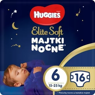 Huggies Elite Soft Overnights Pants 6 15-25 kg pieluchomajtki na noc x 16 szt - Pieluchy - miniaturka - grafika 1
