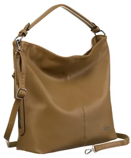 Rovicky torebka shopper bag duża pojemna na ramię damska miękka beżowa - Torebki damskie - miniaturka - grafika 1