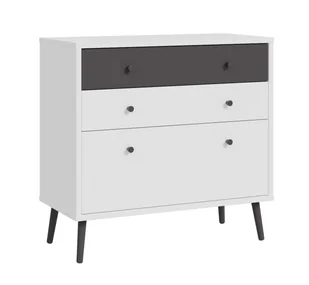 Komoda EasyKlix Harllson Hltk211Ec-M806 Biały / Uni Wolfram Szary - Inne meble do salonu - miniaturka - grafika 1