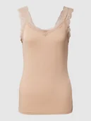 Koszulki i topy damskie - Top z obszyciem koronką model ‘PCBARBERA’ - miniaturka - grafika 1