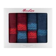 Ręczniki - Komplet ręczników bawełnianych z ozdobnym haftem Miss Lucy Embroidery 2x30x50cm, 2x50x90 cm, 2x70x140 cm 6 elementów czerwień i granat - miniaturka - grafika 1