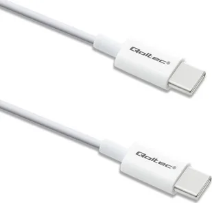 Kabel USB Qoltec USB-C - USB-C 1.5 m Biały - Kable USB - miniaturka - grafika 1