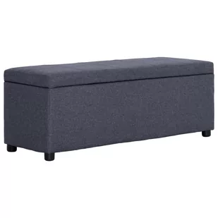 vidaXL Ławka ze schowkiem, 116 cm, ciemnoszara, poliester vidaXL - Ławki do przedpokoju - miniaturka - grafika 1