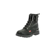 Botki damskie - KICKERS GROOROCK Botki dla chłopców i dziewczynek, 10 UK dziecko, Błyszczący czarny, 10 UK Child - miniaturka - grafika 1