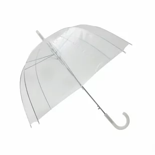 Długi parasol przezroczysty kopuła basic, biała bo kod: UBUL3476 + Sprawdź na SuperWnetrze.pl - Parasole - miniaturka - grafika 1