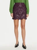 Spódnice - Vila Spódnica z imitacji skóry Paz 14102686 Fioletowy Slim Fit - miniaturka - grafika 1
