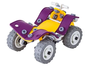Klocki Elastyczne, Konstrukcyjne 100 El. Auto, Wyścigówka, Quad, Helikopter, Samolot Do Rozkręcania I Skręcania 4w1 - Klocki - miniaturka - grafika 5