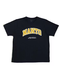MANTO T-Shirt Koszulka Varsity Oversize Czarna - Koszulki sportowe męskie - miniaturka - grafika 1