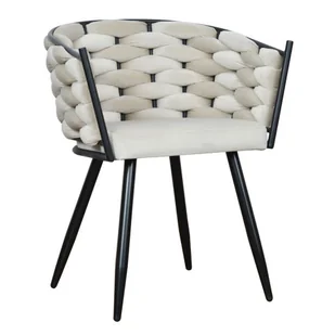 Welurowy fotel z plecionką na oparciu A0-R48 - Fotele Welurowy fotel z plecionką na oparciu A0-R48 - Fotele - miniaturka - grafika 1