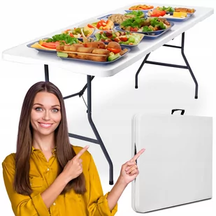 Stół cateringowy PARTY WHITE składany w walizkę 180 cm - Meble gastronomiczne - miniaturka - grafika 1