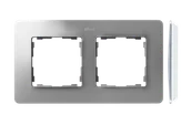 Klawisze i ramki - Kontakt Simon Ramka 2-krotna SIMON 82 Detail ORIGINAL air - aluminium/biały - miniaturka - grafika 1