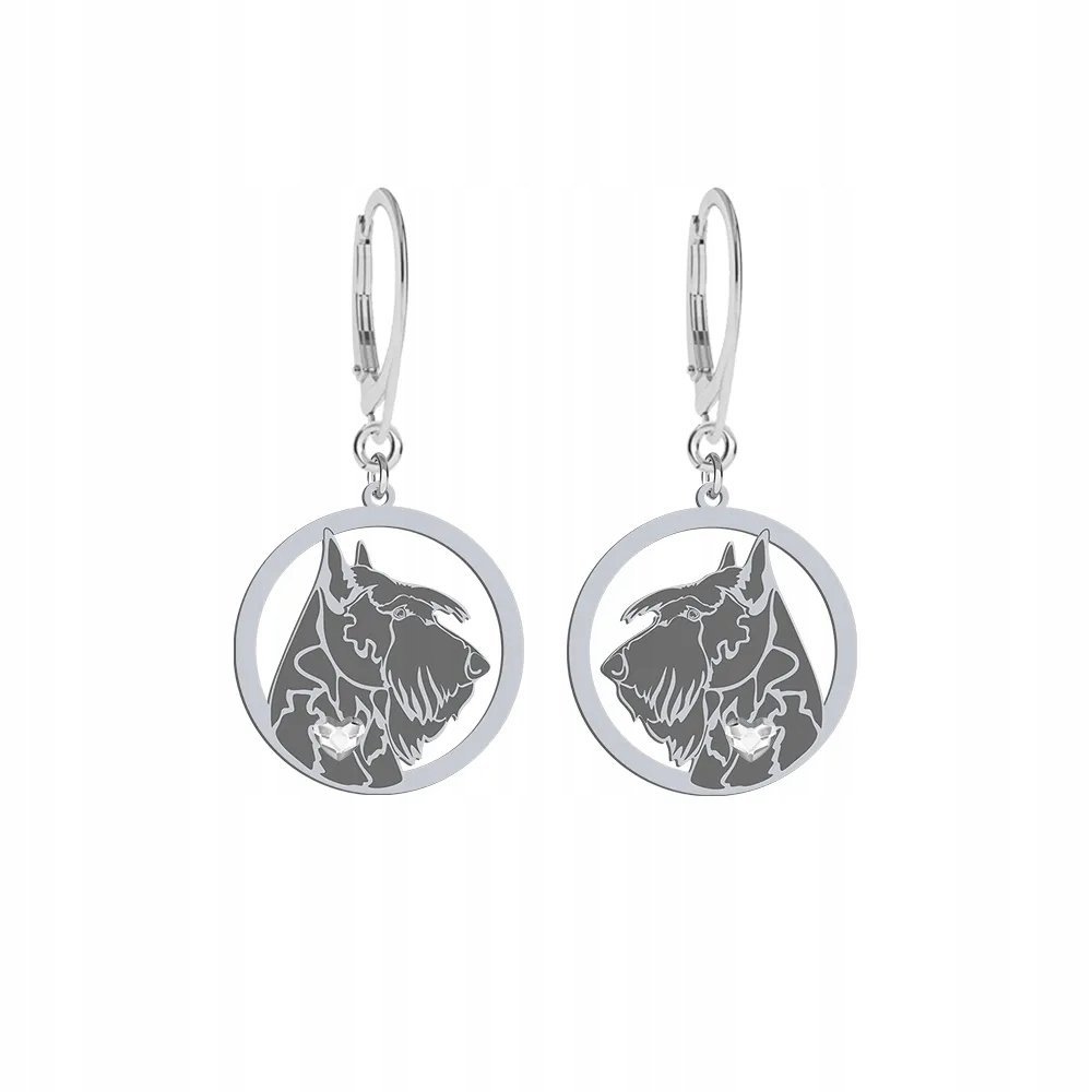 Kolczyki Srebrne z psem Terier Szkocki 925 Prezent Biżuteria GRAWER GRATIS