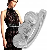 Paski - Srebrny Pasek Metalowy sprężynka pancerka SNAKE - miniaturka - grafika 1