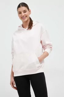 Bluzy damskie - New Balance bluza bawełniana damska kolor różowy z kapturem gładka - grafika 1