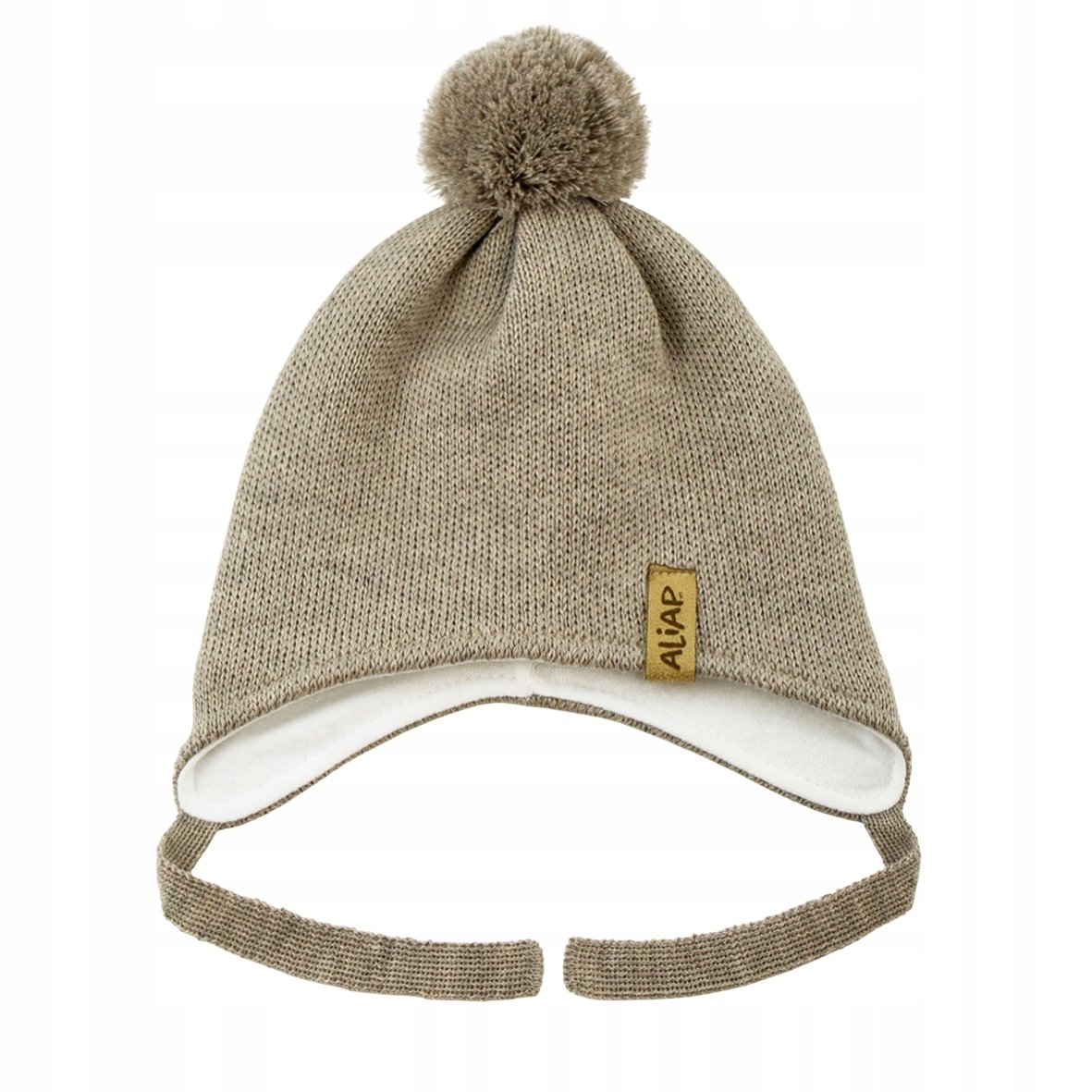 Aliap Czapka dziecięca rozm. 38-42 . Beżowy Wełna merino 100%
