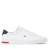 Sneakersy męskie - Sneakersy Tommy Hilfiger Essential Leather Detail Vulc FM0FM04047 Biały - miniaturka - grafika 1