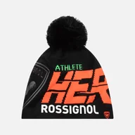 Czapki męskie - Męska Czapka zimowa ROSSIGNOL PRO HERO RLNMH05_200 – Czarny - miniaturka - grafika 1