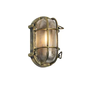 QAZQA Zewnętrzna lampa ścienna i sufitowa antyczne złoto 5,2 cm owalna IP44 - Noutica - Lampy ogrodowe - miniaturka - grafika 1