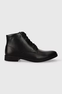 Botki męskie - Wojas buty skórzane męskie kolor czarny 2405551 - grafika 1